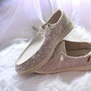 Personalized Comfort Loafers Slip-On Pearl Wedding Sneakers