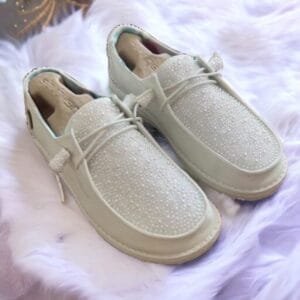 Customized Pearl Slip-On Comfort Loafers Sneakers For Bride