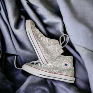 Bedazzled Chuck For Bride Rhinestone Sneakers -White Crystal