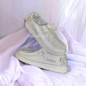 Pearl Custom Text Comfort Loafers Bridal Shoes