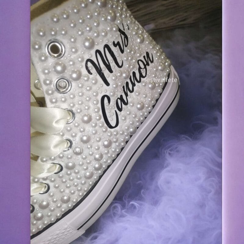 Custom Wedding Chuck For Bride -Monogram Bling Chuck - Image 10