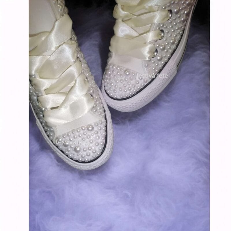 Custom Wedding Chuck For Bride -Monogram Bling Chuck - Image 4