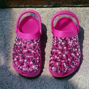 Custom Clogs With Pearl Holiday Beach Sandals For Kids Adults Christmas Birthday Gifts -Pink