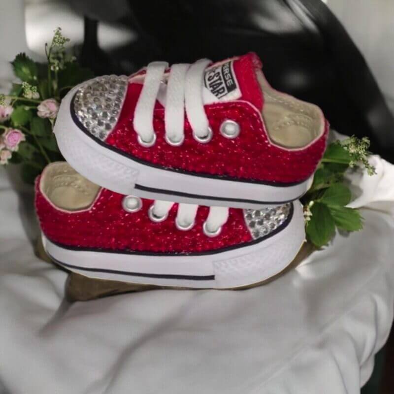 Kids Custom Bling Chuck Sneakers -Rhinestone Princess Crystal Canvas